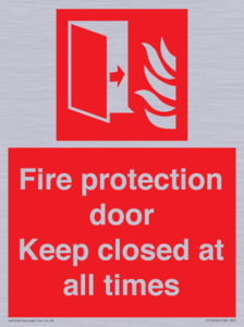 Fire protection door Keep closed at all times